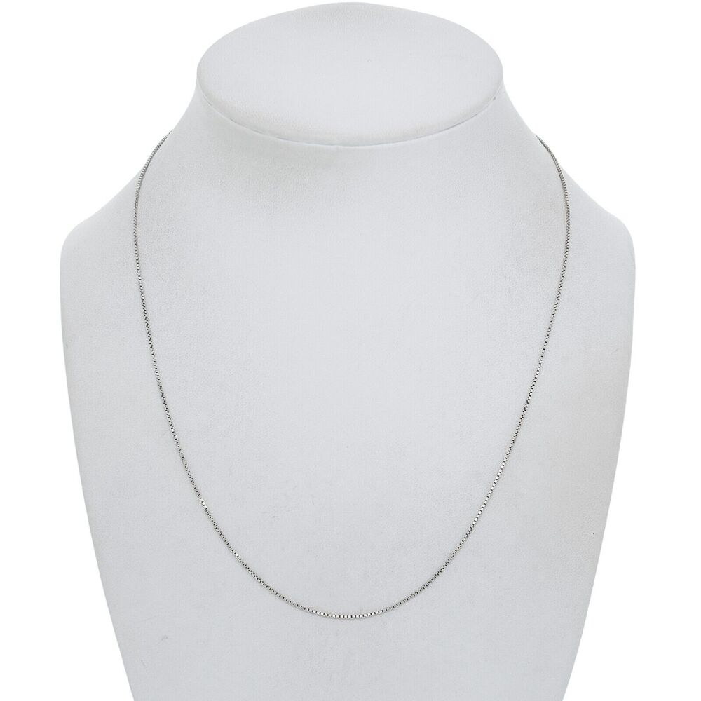 Vintage Italian Sterling Silver 925 Box Chain Necklace 18"